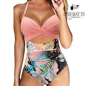 Suuksess Cross Front Cut Out One Piece Swimsuit Size M